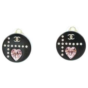 Chanel Cc Logo Heart Clip-On Earrings #243993C86B